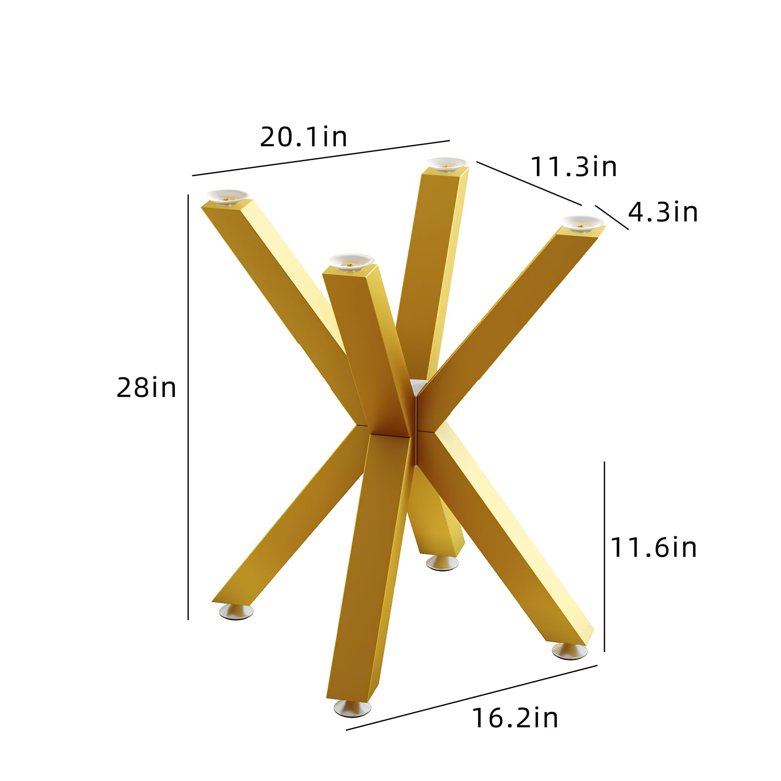 Table Base 28 Inch,Heavy Duty Metal Dining Table Pedestal Base for Glass, Marble, and Wood Tops, Furniture Legs for Home,Kitchen,Office (Gold)
