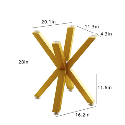 Table Base 28 Inch,Heavy Duty Metal Dining Table Pedestal Base for Glass, Marble, and Wood Tops, Furniture Legs for Home,Kitchen,Office (Gold)