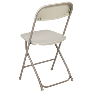 Hercules™ Series Plastic Folding Chair - Beige - 2 Pack 650LB Weight Capacity Comfortable Event Chair-Lightweight Folding Chair