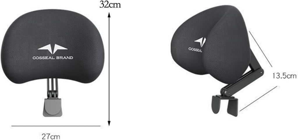 Memory Foam Headrest Attachment for Office Chair, Attachable Chair Head Rest, Desk Chair Neck Support, Elastic Sponge Head Pillow Adjustable Height and Angle (Black)
