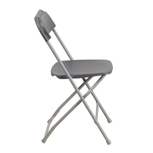 Set of 10, Gray, Hercules Series Plastic Folding Chairs for Parties and Weddings, Stackable Commercial Event Seats,