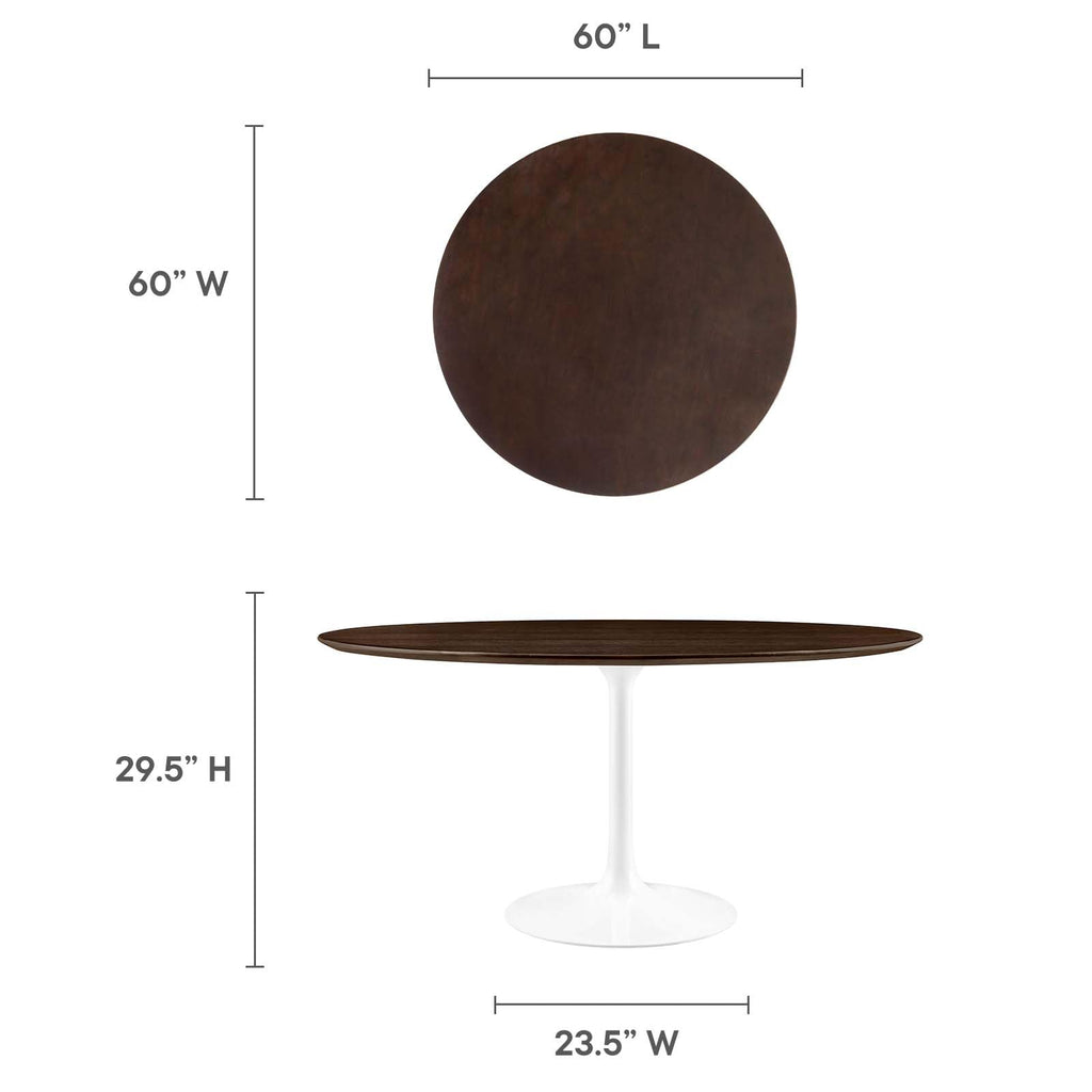 Dining Table, 60", White Cherry Walnut