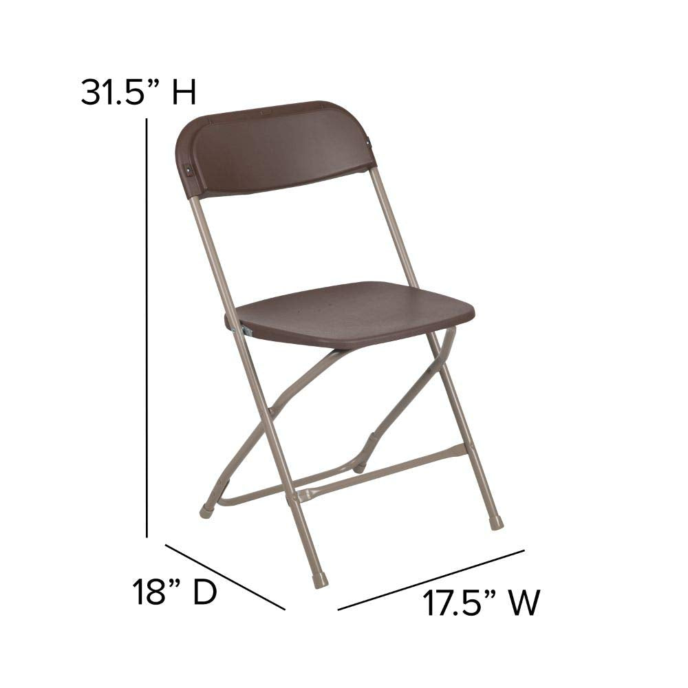 Hercules™ Series Plastic Folding Chair - Brown - 2 Pack 650LB Weight Capacity Comfortable Event Chair-Lightweight Folding Chair