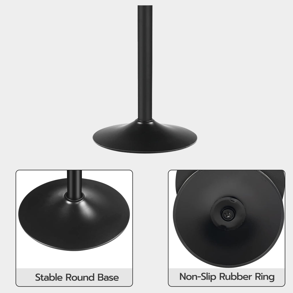 Bar Table, Height-Adjustable Round Pub Table 27-35.4 Inches, Cocktail Table with Sturdy Base, Modern Style, Easy to Assemble, Suitable for Small Space, Black