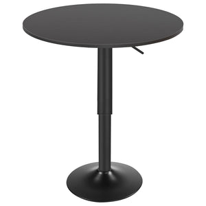 Bar Table, Height-Adjustable Round Pub Table 27-35.4 Inches, Cocktail Table with Sturdy Base, Modern Style, Easy to Assemble, Suitable for Small Space, Black