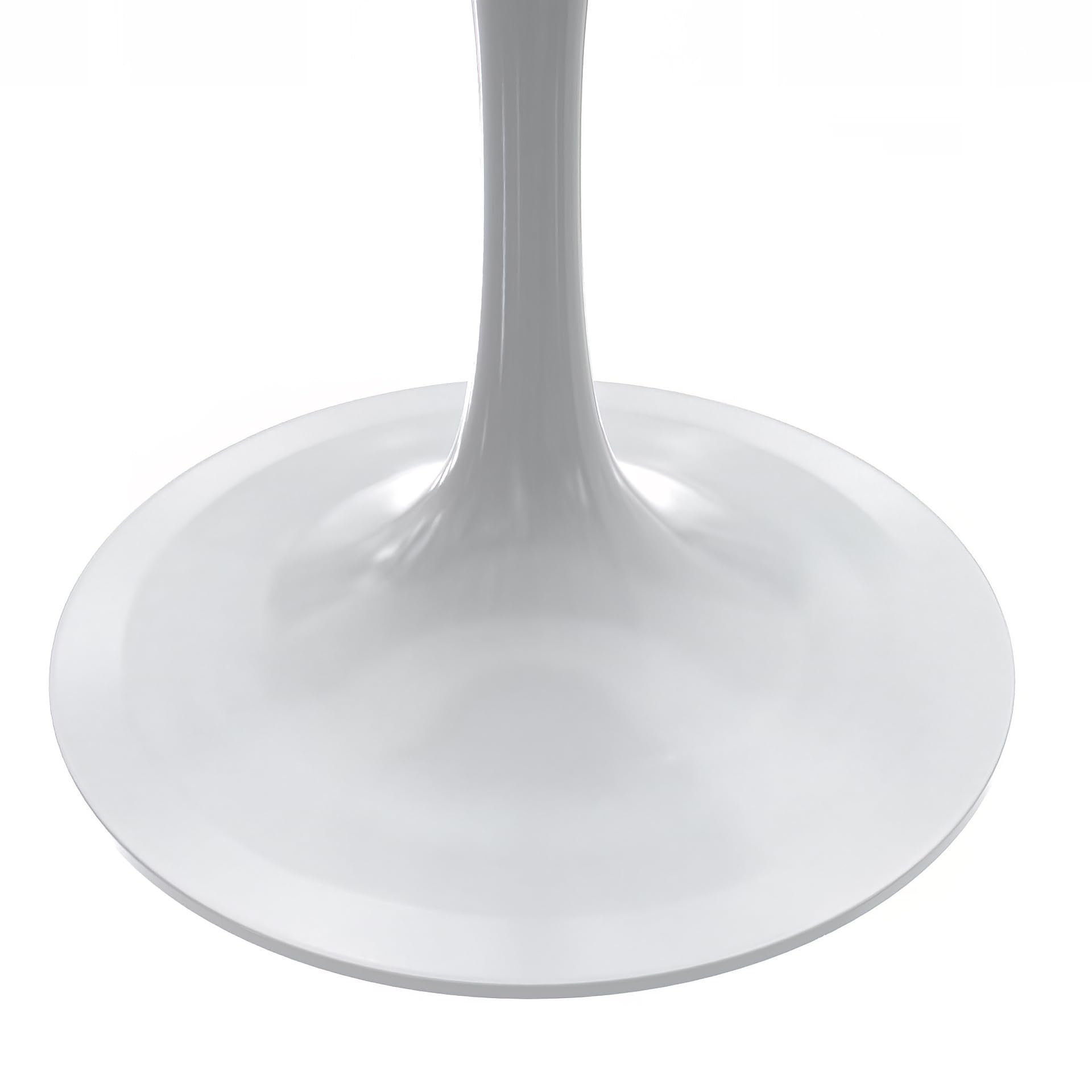 Modern Round Dining Table, White Resin Tabletop with Stainless Steel Pedestal Base, Contemporary Kitchen & Dining Room Table, Small Space Breakfast Nook Table (27 Inch)