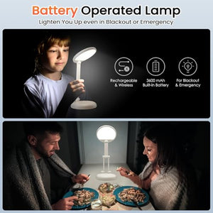 Cordless Desk Lamp,Dimmable Small Battery Powered Lights,3600mAh Rechargeable Wireless Table Lamp,Mini Lamp&Portable Light for Bed,Book Reading,Home for Small Spaces,Nail Light,Craft,Office