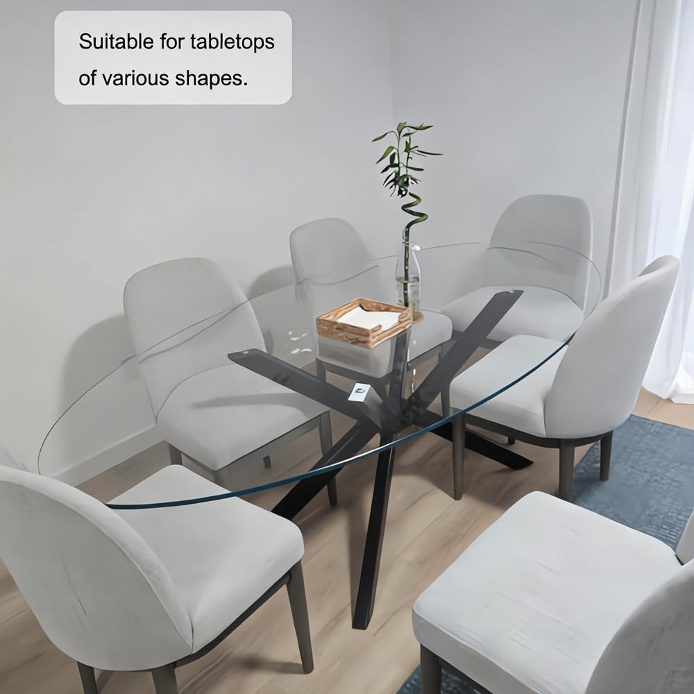 Modern Table Base Black 29" Metal Dining Table Legs with Suction Cups, Desk Base for Marble,Glass,Wood Top, Furniture Legs for Coffee Table, End Table, Home,Kitchen, Office