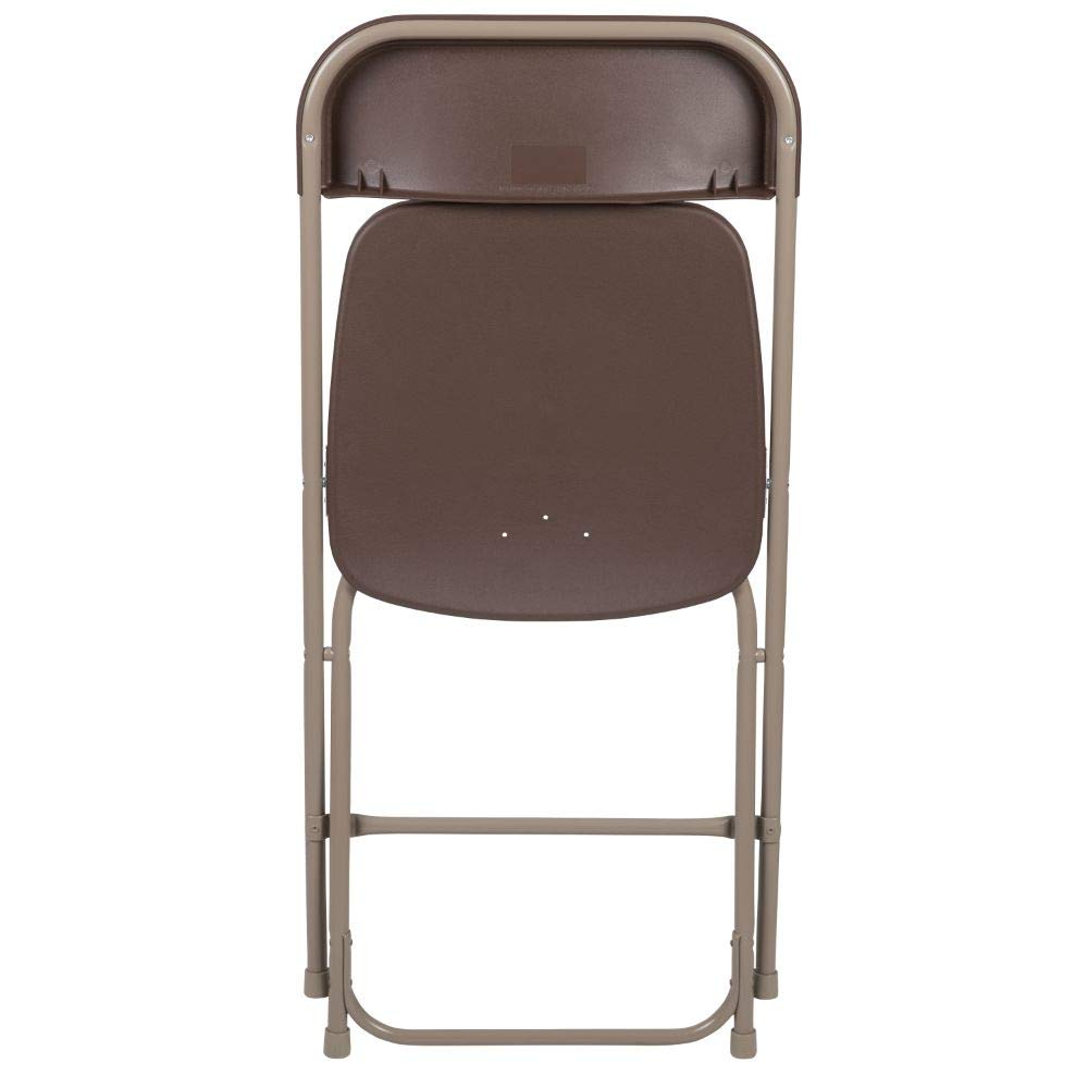 Hercules™ Series Plastic Folding Chair - Brown - 2 Pack 650LB Weight Capacity Comfortable Event Chair-Lightweight Folding Chair