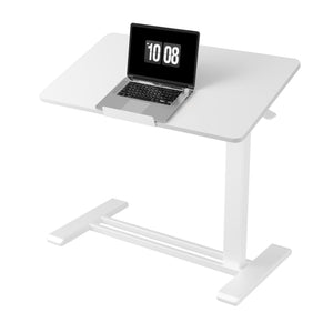 H7 PRO Mobile Standing Desk Adjustable Overbed Table Pneumatic with Wheels 90°Tiltable Portable Laptop Desk Rolling Computer Cart Foldable Bedside Table(31.5