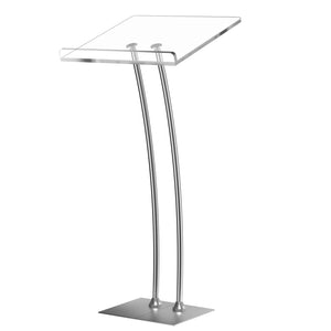 Acrylic Podium Lectern with Iron Stable Bottom, Pulpits for Churches with 10MM Thickened Acrylic Countertop, Multi Function Pulpit for Modern Classroom Music Concert Wedding Conference Event