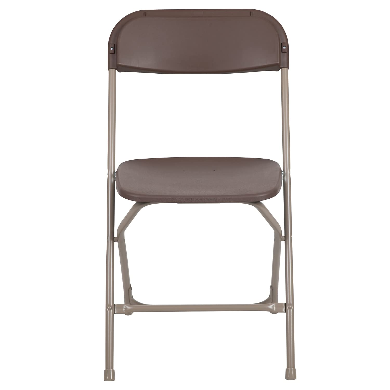 Hercules Series Plastic Folding Chair - - Brown - 650LB Weight Capacity Comfortable Event Chair - Lightweight Folding Chair -