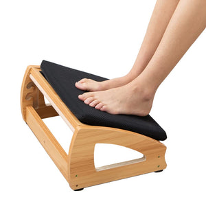 Wood Ergonomic Footrest - 4-Angle Adjustable Foot Stool for Desk, Office Footrest, Anti-Slip Foot Stand for Under Desk, Enhances Posture, Promotes Blood Circulation, Easy Assembly (Natural)