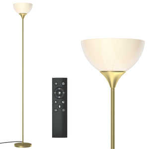 Floor Lamp, Remote Control with Stpeless Color Temperatures and Brightness, Torchiere lamp for Bedroom, Living Room, Bulb Included