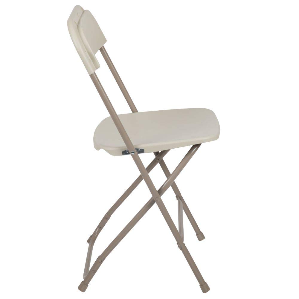 Hercules™ Series Plastic Folding Chair - Beige - 2 Pack 650LB Weight Capacity Comfortable Event Chair-Lightweight Folding Chair