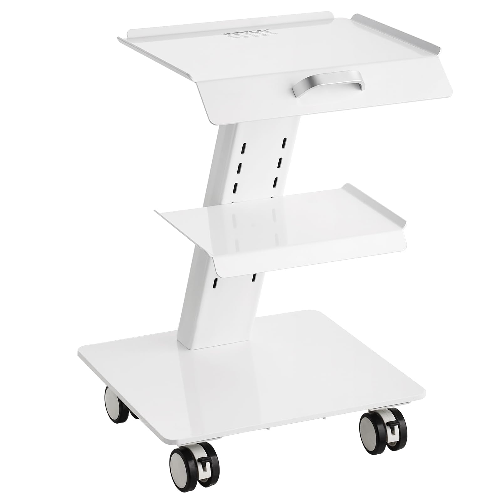 Trolley Cart with Swivel Wheels, 3-Layer Mobile Esthetician Cart, Steel Metal Rolling Tray for Lab, Clinic, Beauty and Salon, 220 lbs Weight Capacity