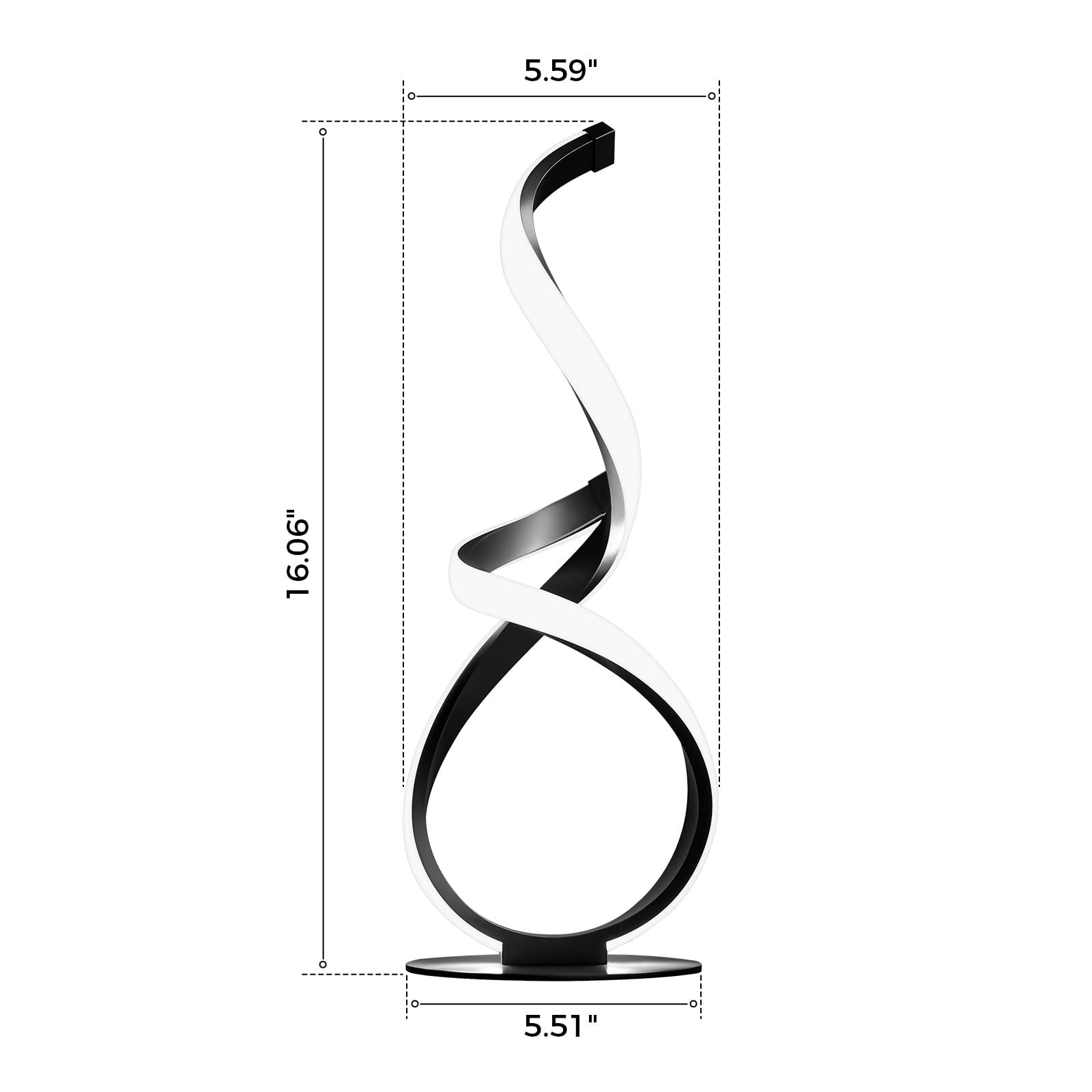 2 Pack Modern Table Lamps for Nightstand, LED Spiral Touch Light