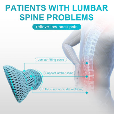 Lumbar Support Pillow for Office Chair, Memory Foam Lumbar Pillow for Lower Back Pain Relief (Blue)