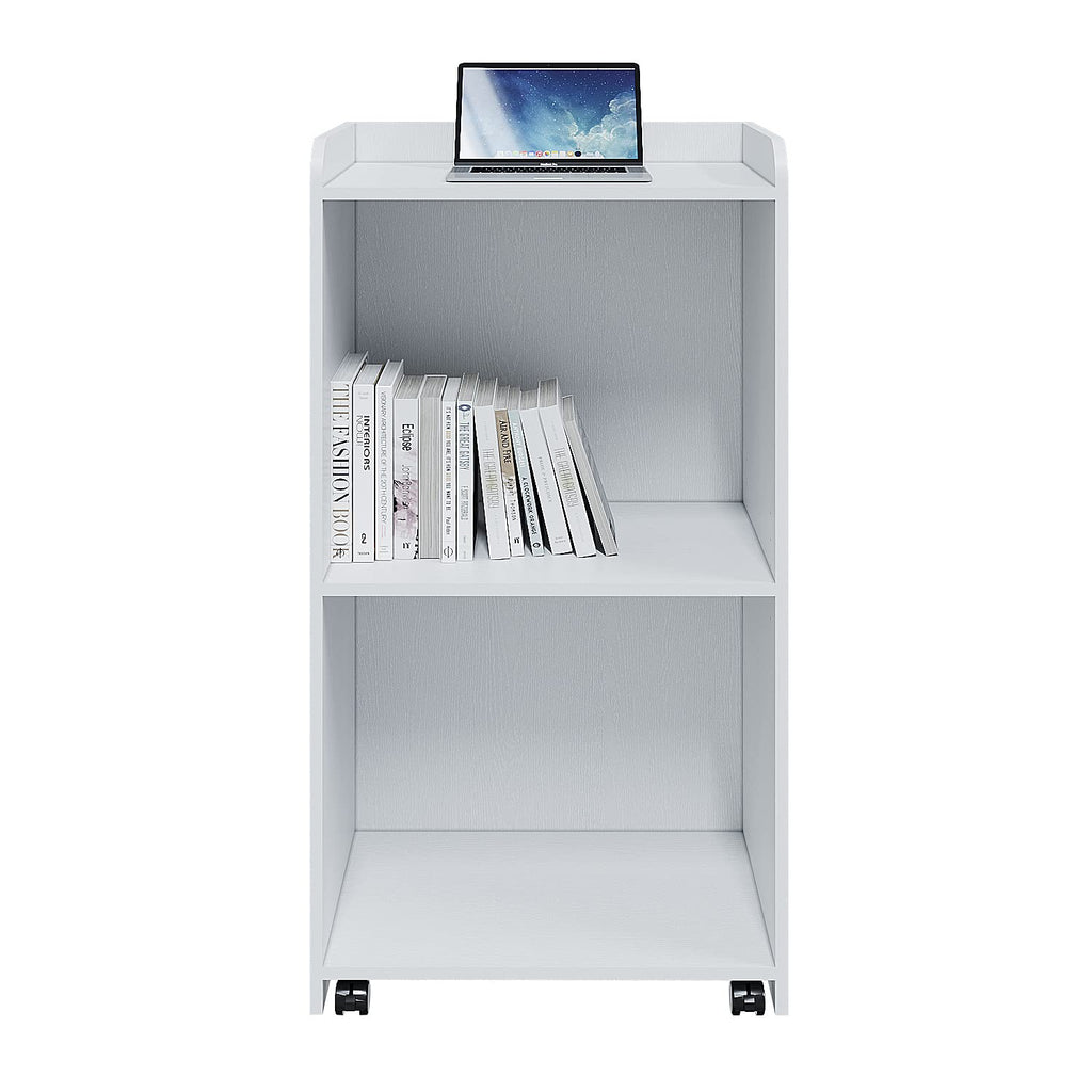 Podium Stand Portable with Wheels, floor stand for church, meeting, debate with large storage area (white)