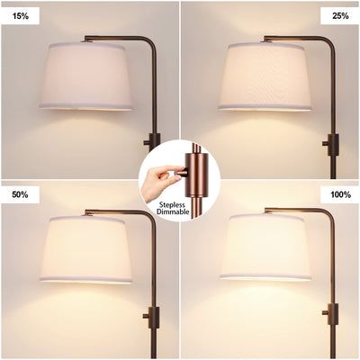 [Upgraded] Dimmable Floor Lamp, 1000 Lumens LED Edison Bulb Included, Modern Arc Standing Tall Brown Floor Lamp for Living Room Bedroom Office Dining Room
