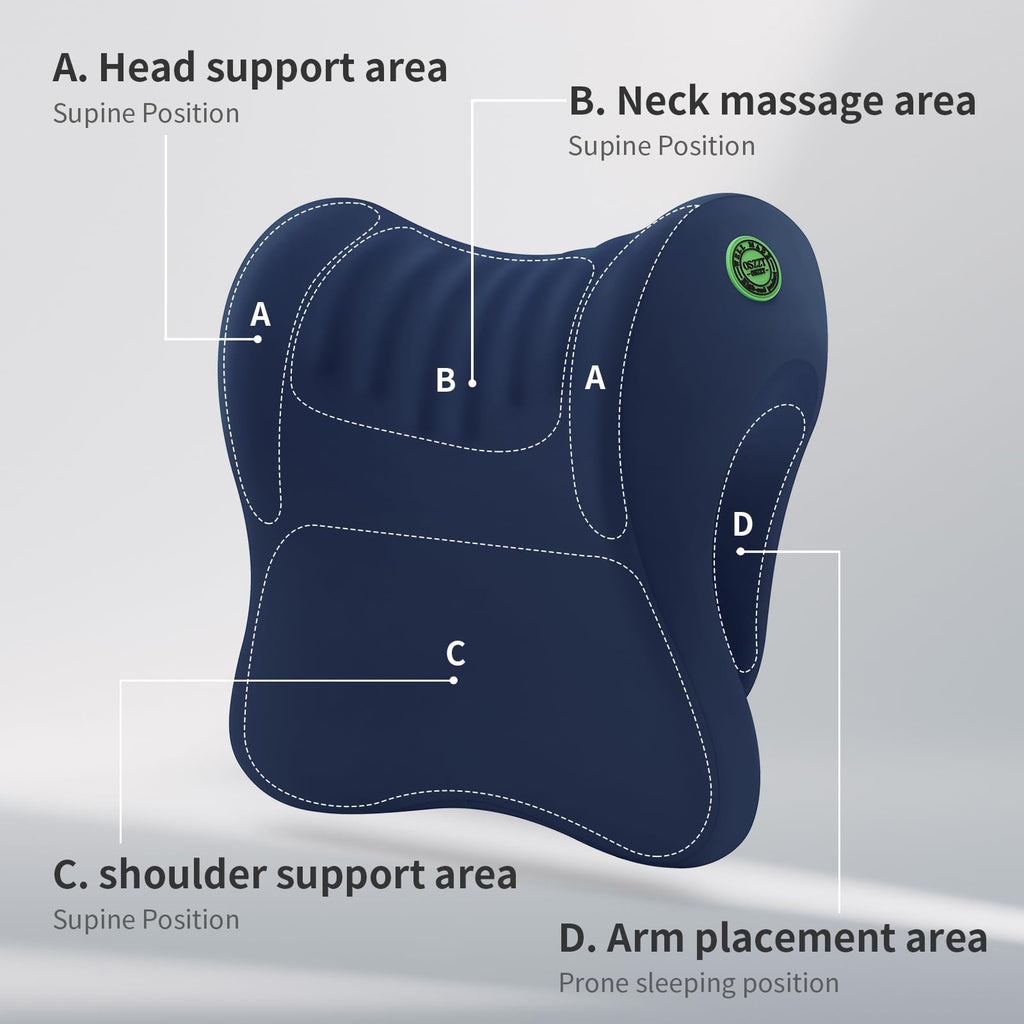 Ergonomic Office Chair Headrest, Adjustable Neck Support Pillow with Removable Washable Cover, Universal Head Rest Attachment for Office Chairs, Wheelchairs, Desk Chair Napping (Navy Blue)