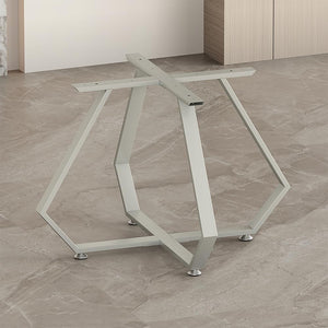 28 Inch Dinning Table Legs,Metal Diamond Shape Coffee Table Base with Suction Cups, Heavy Duty Desk Base for Marble,Glass,Wood Top,DIY Furniture Legs for Home,Kitchen (Silver)