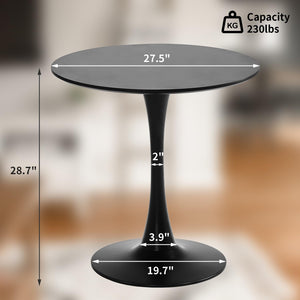 Black Round Dining Table, 27.6