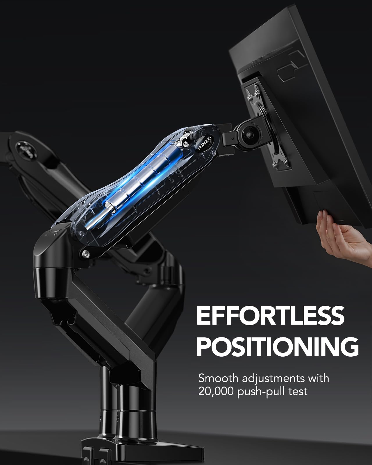 Dual Monitor Stand, Fully Adjustable Gaming Monitor Desk Mount for 13–32″ Computer Screens, Full Motion VESA 75x75/100x100 with C-Clamp & Grommet Base, Each Arm Holds 4.4 to 19.8 lbs