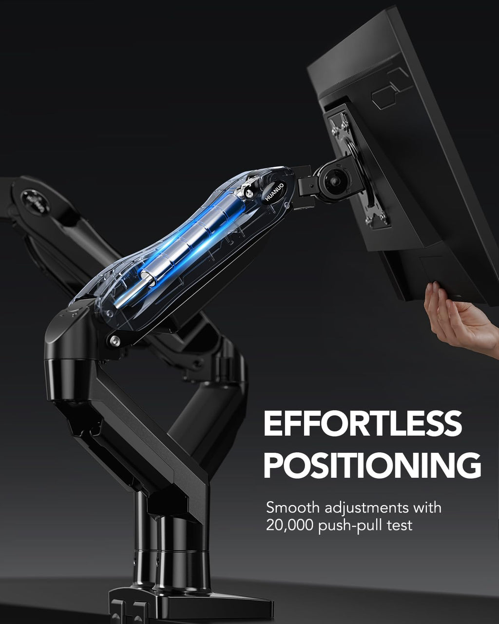 Dual Monitor Stand, Fully Adjustable Gaming Monitor Desk Mount for 13–27″ Computer Screens, Full Motion VESA 75x75/100x100 with C-Clamp & Grommet Base, Each Arm Holds 4.4 to 19.8 lbs