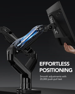 Dual Monitor Stand, Fully Adjustable Gaming Monitor Desk Mount for 13–27″ Computer Screens, Full Motion VESA 75x75/100x100 with C-Clamp & Grommet Base, Each Arm Holds 4.4 to 19.8 lbs