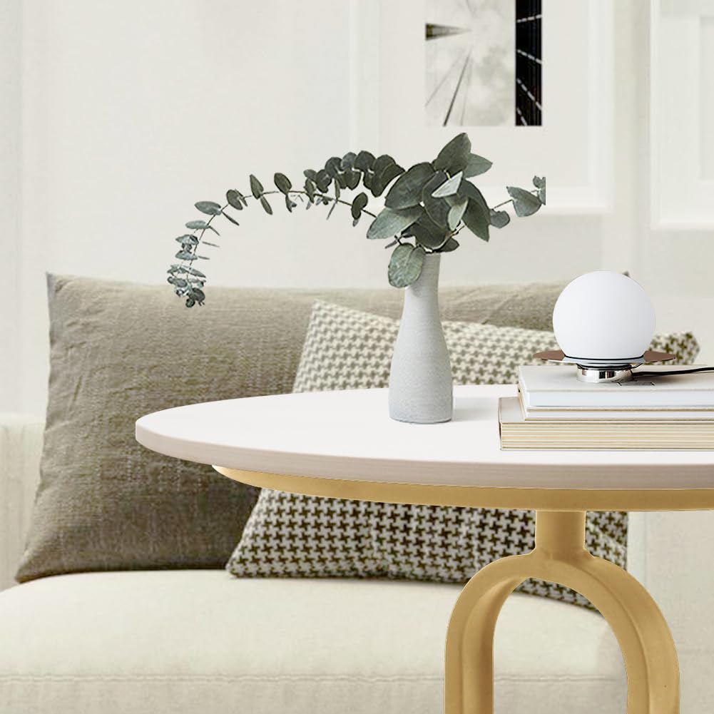 Side Table with Marble Top Metal Pub Bar Round Table Modern Sofa Side End Table Coffee Tray Side Desk for Couch Living Room Bedroom Gold