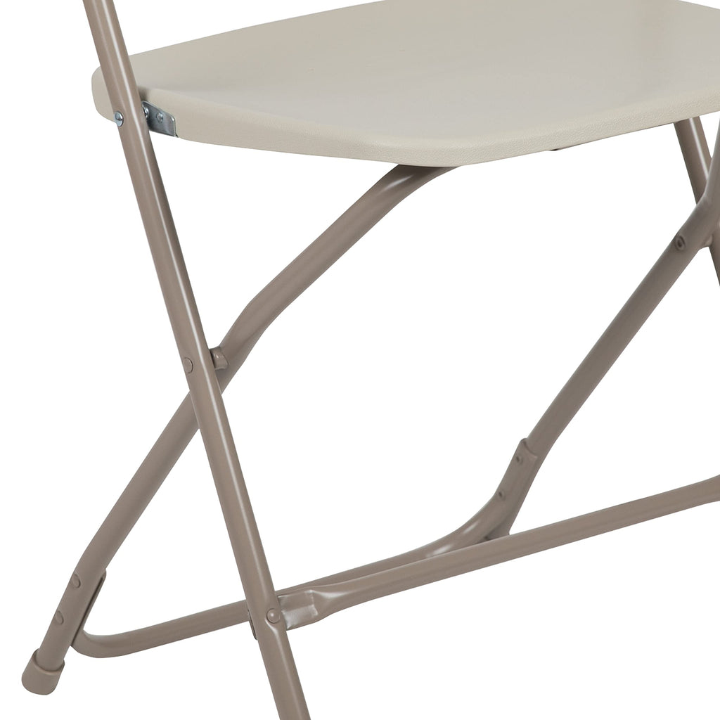 4 Pack Hercules Series Plastic Folding Chair - Beige - 650LB Weight Capacity Comfortable Event Chair-Lightweight Folding Chair