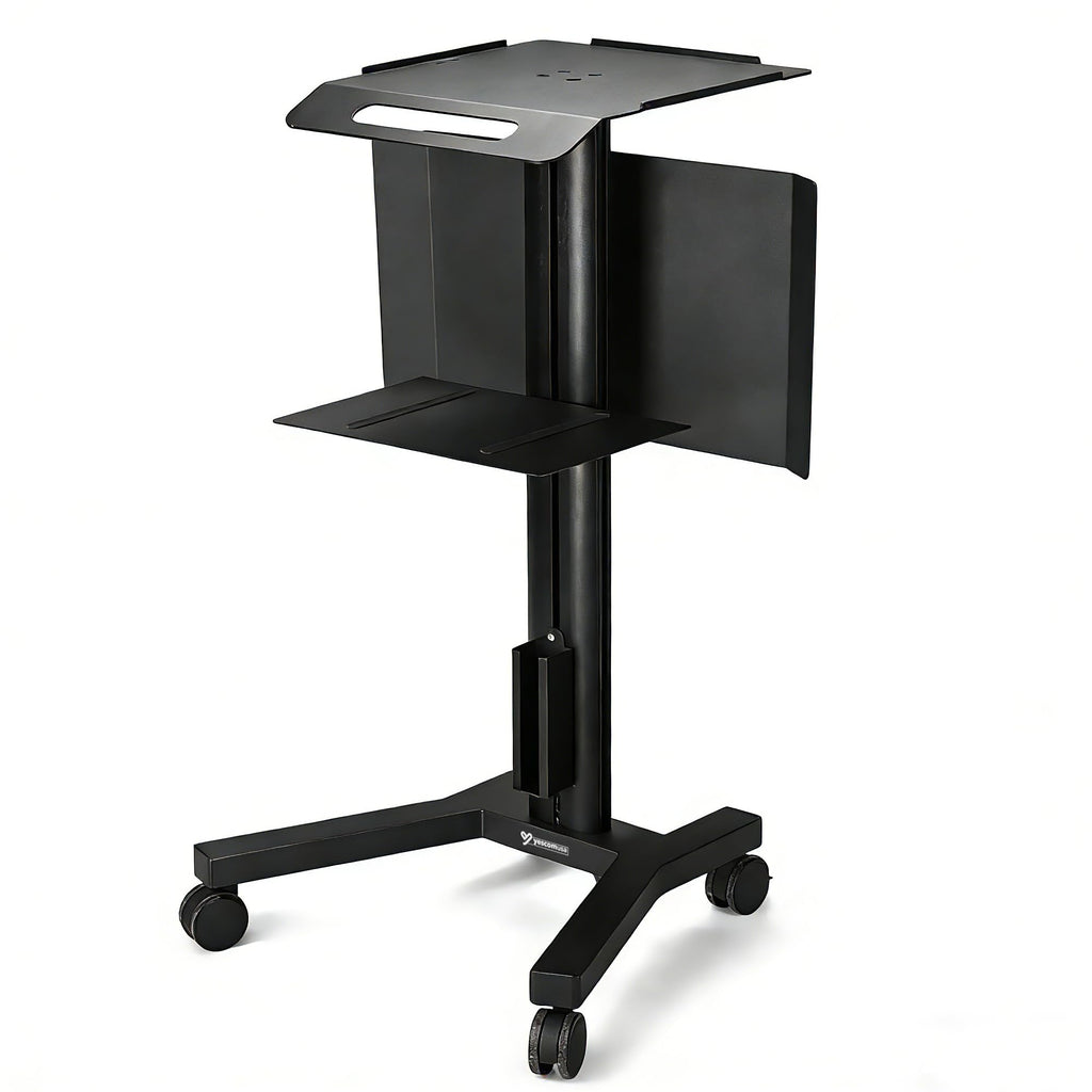 Mobile Laptop Cart Trolley Aluminum with Front Display Panel for Office Lab Conference