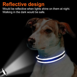 Reflective Dog Collar, Soft Neoprene Padded, Metal D-Ring, Nylon Pet Collar Adjustable for Small Dogs, Navy Blue, S