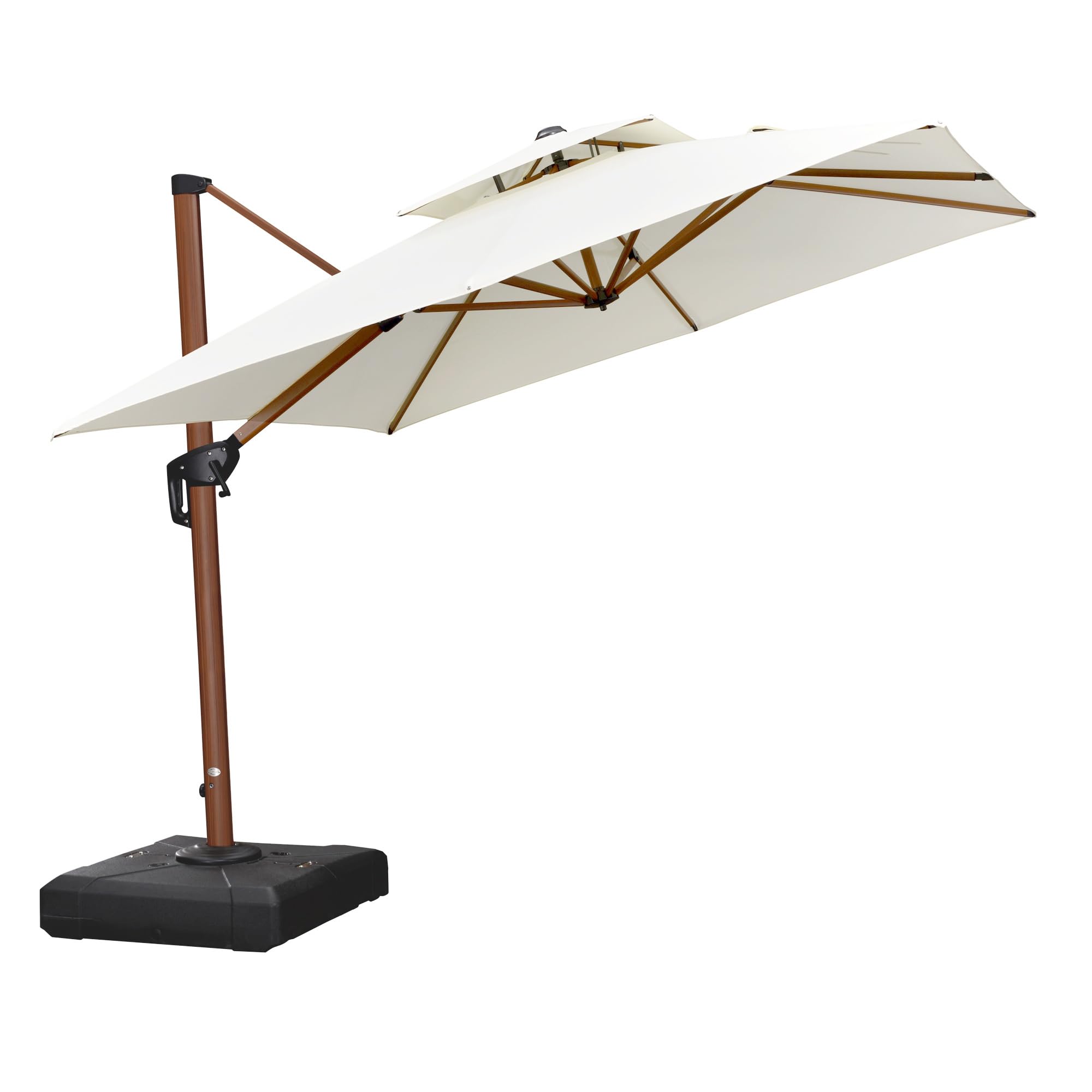 9ft Patio Umbrella Outdoor Square Umbrellas Large Cantilever Umbrella Windproof Offset Umbrellas Heavy Duty Sun Umbrella for Garden Deck Pool Patio, Cream