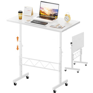Standing Desk Adjustable Height & Tiltable Tabletop, Portable Stand Up Desk for Laptop, Mobile Folding Desk for Home Office Work and Walking Pad Treadmill, Height 30.7