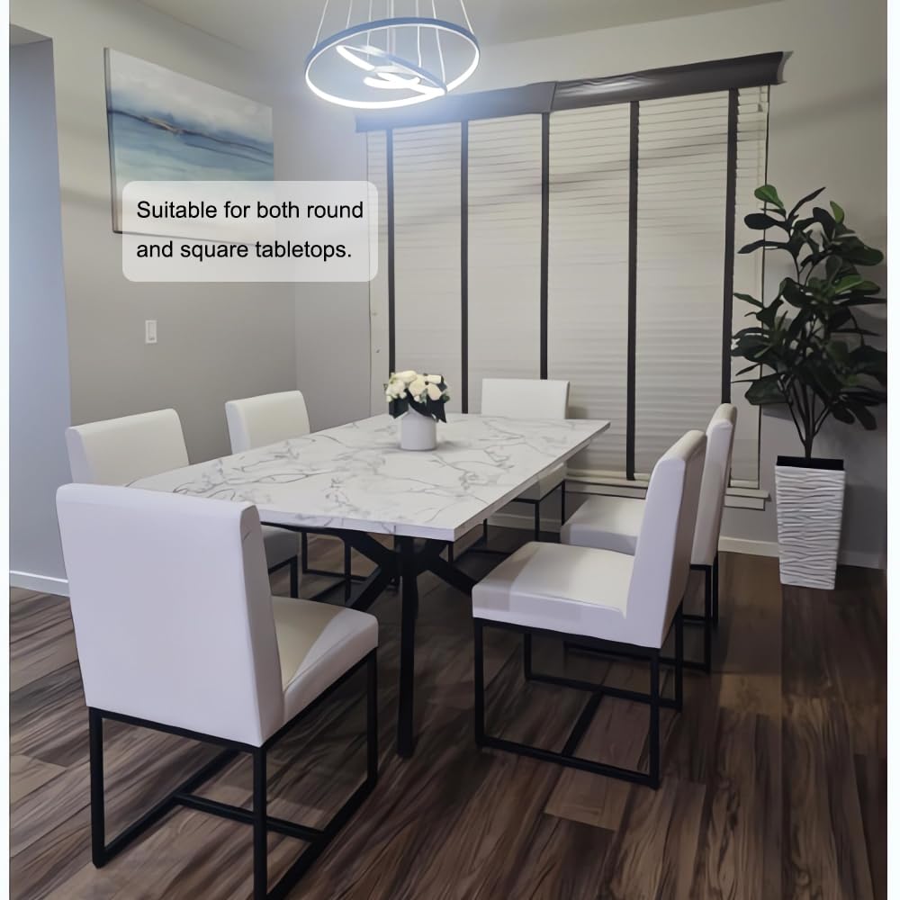Modern Table Base Black 29" Metal Dining Table Legs with Suction Cups, Desk Base for Marble,Glass,Wood Top, Furniture Legs for Coffee Table, End Table, Home,Kitchen, Office