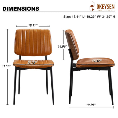 Leather Dining Chairs Set of 6, Mid Century Modern Dining Chairs with Bentwood Backrest and Upholster Seat,Armless Kitchen Chairs with Metal Legs Adjustable Foot for Dining Room(Grey Bentwood)
