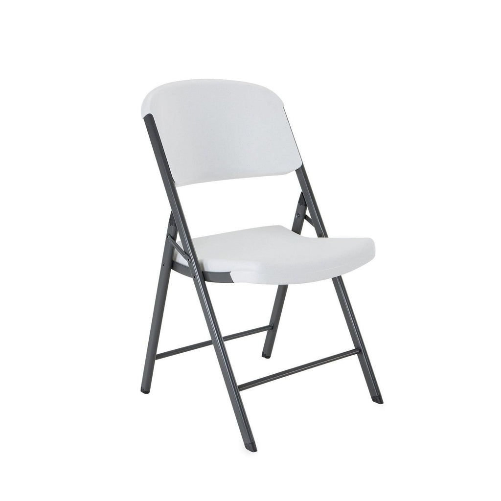 42804 Commercial Grade Folding Chair, 4 Pack, White Granite