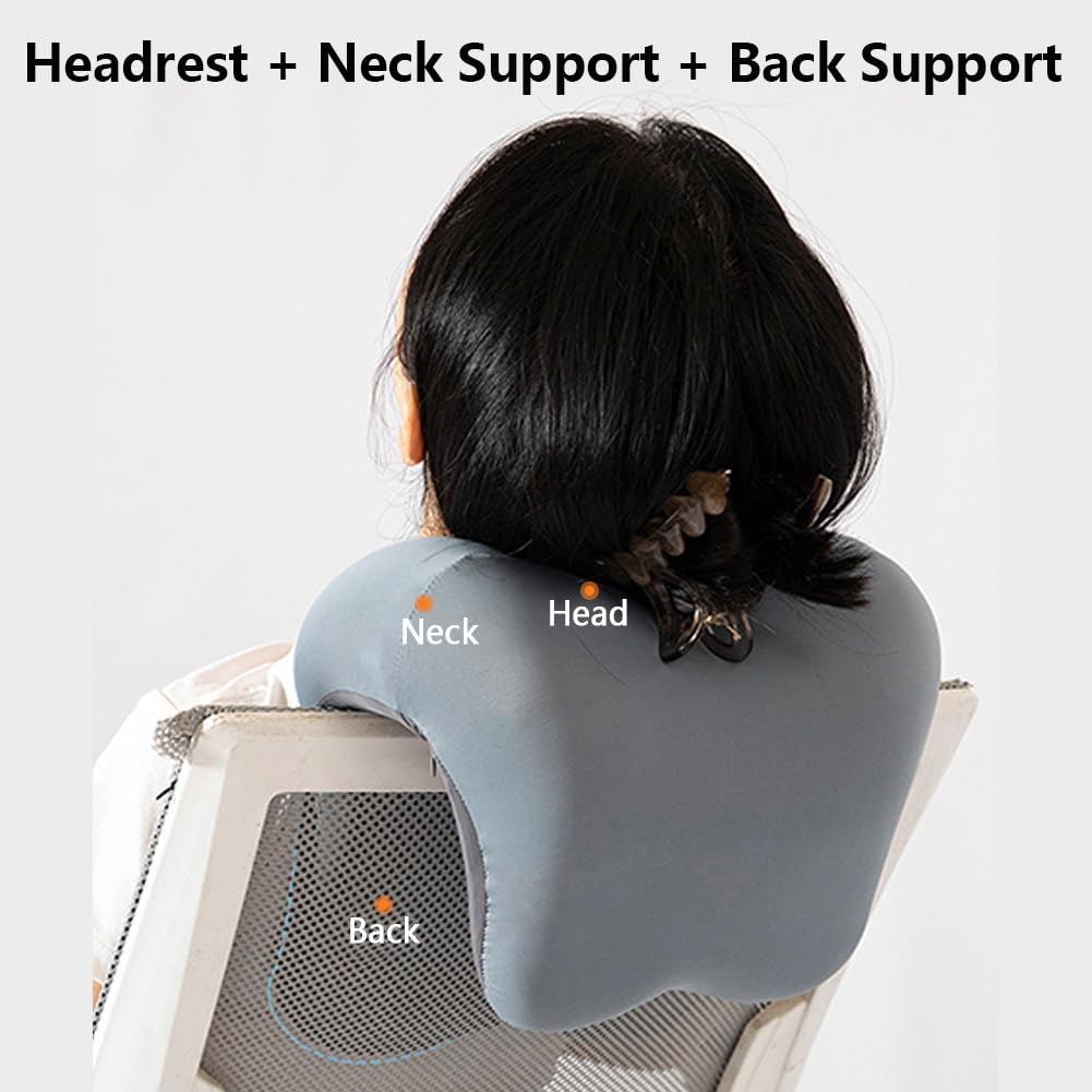 Office Chair Headrest, Memory Foam Neck Support Pillow for Napping, Headrest Pillow Back Support for Adults & Students, Universal Fit for Wheelchair/Office Chair (Green)