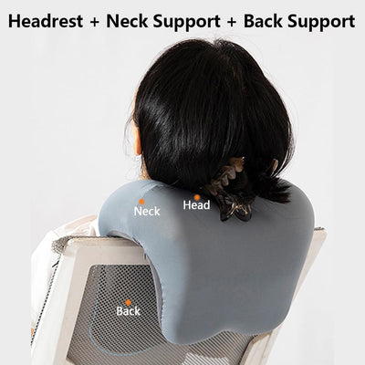 Office Chair Headrest, Memory Foam Neck Support Pillow for Napping, Headrest Pillow Back Support for Adults & Students, Universal Fit for Wheelchair/Office Chair (Pink)