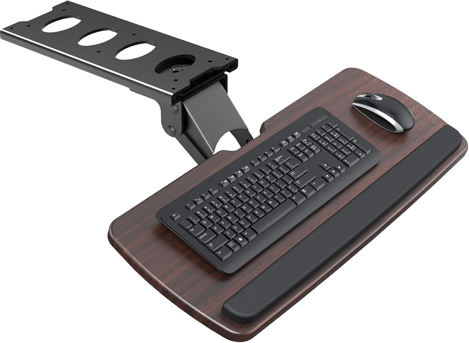 Keyboard Tray Under Desk, 360 Adjustable Ergonomic Sliding Keyboard & Mouse Tray, Under Desk Keyboard Tray Slide Out, Keyboard Holder Under Desk for Typing in Home, Office Work, 25