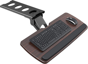 Keyboard Tray Under Desk, 360 Adjustable Ergonomic Sliding Keyboard & Mouse Tray, Under Desk Keyboard Tray Slide Out, Keyboard Holder Under Desk for Typing in Home, Office Work, 25