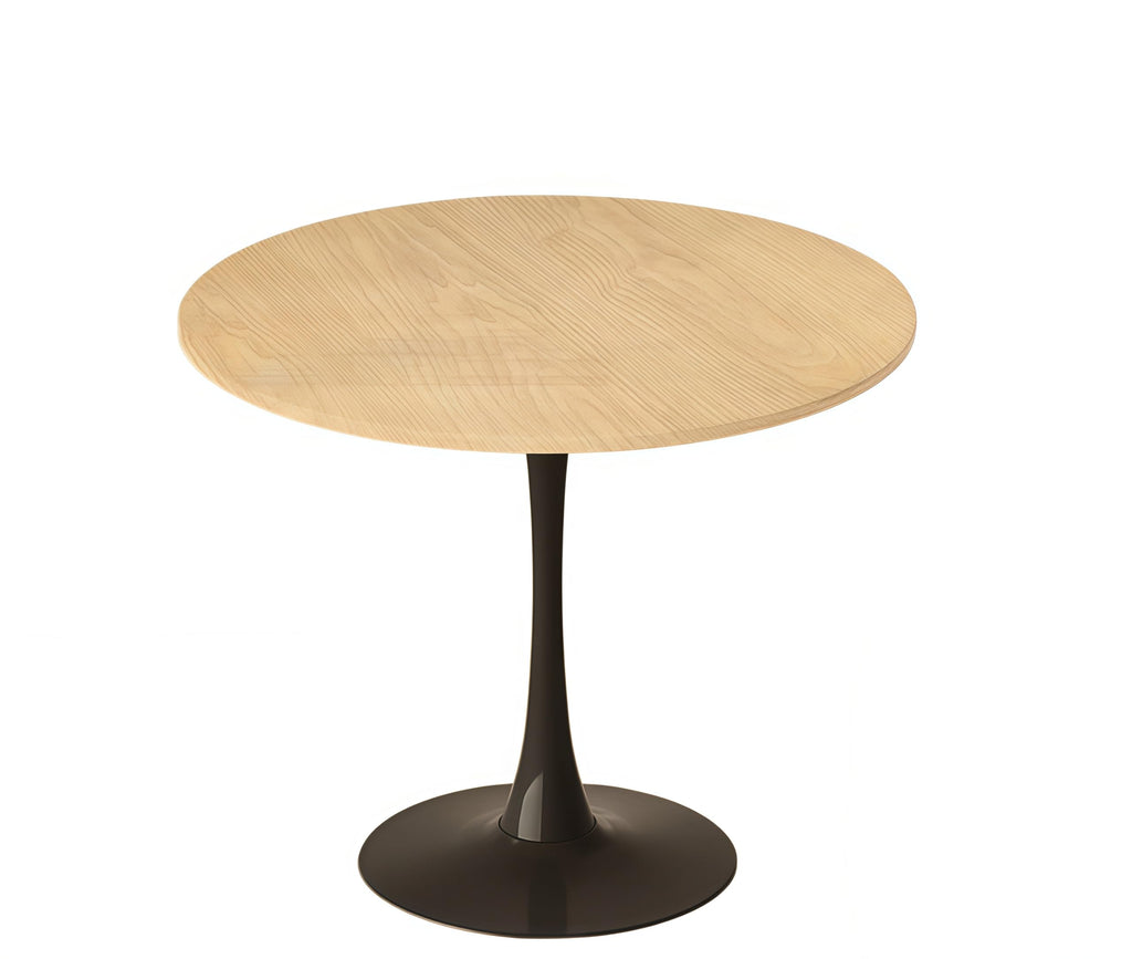 23.6" Round Tulip Dining Table, Mid-Century Tulip Table Kitchen Tulip Dining Table 2 People with MDF Table Top & Pedestal Base for Office Living Room