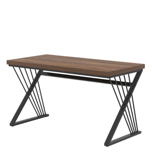 Home Office Desks, Modern Wood and Metal Writing Study Work Table, Industrial Computer Desk for Bedroom Living Room, Rustic Walnut, 47 Inch