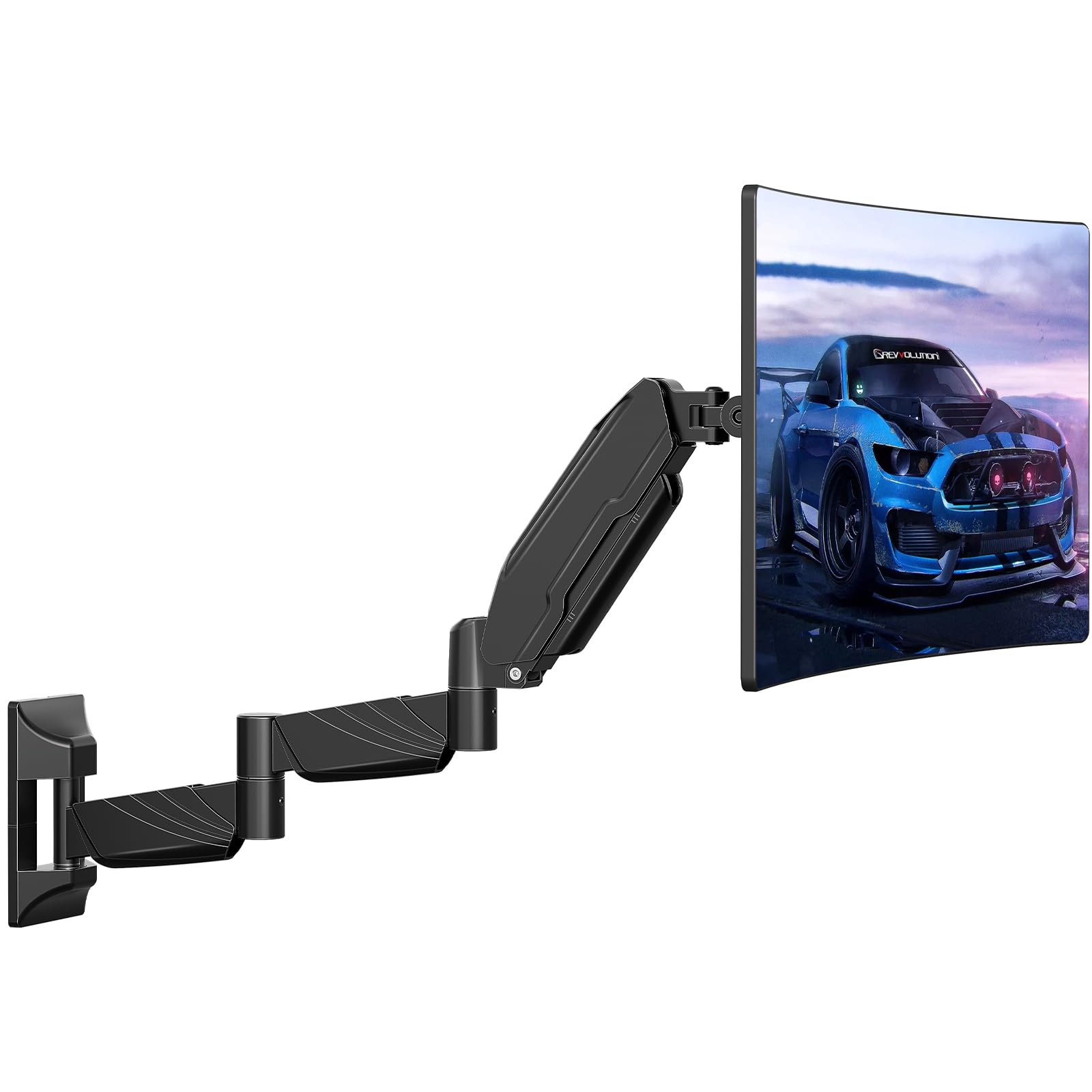 Monitor Wall Mount for 13 to 32 inch Computer Screen, Extra Long Adjustable Single Wall Mount Monitor Arm, Full Motion Vesa Wall Bracket 100x100, Hold up to 17.6lbs, Black