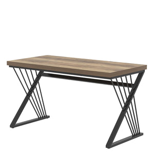 Computer Desk, Modern Home Office Desk, Industrial Wood and Metal Study Writing Work PC Table for Bedroom Living Room, Rustic Oak, 47 Inch