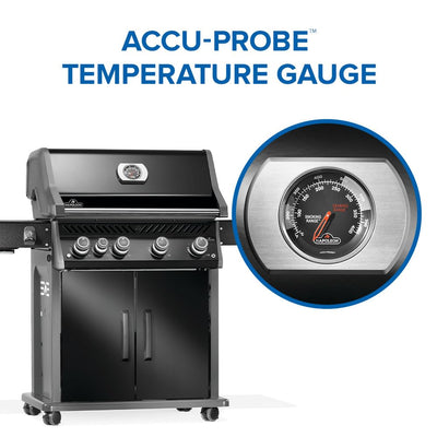 Rogue PRO 525 Natural Gas Grill with Infrared Side Burner, Black, Durable 5-Burner Cooking Surface