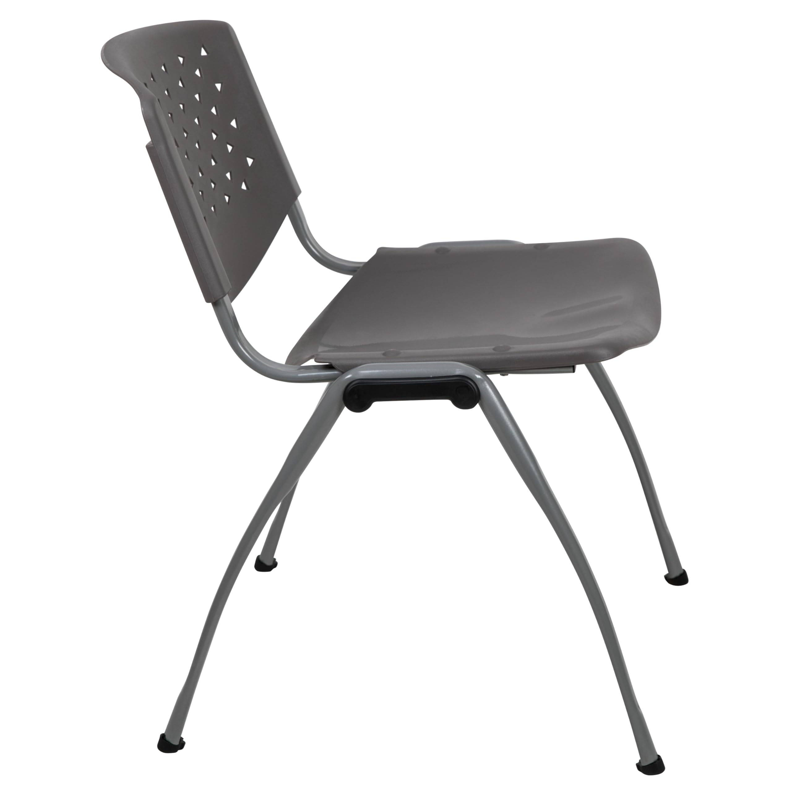 HERCULES Series 880 lb. Capacity Gray Plastic Stack Chair with Titanium Gray Powder Coated Frame