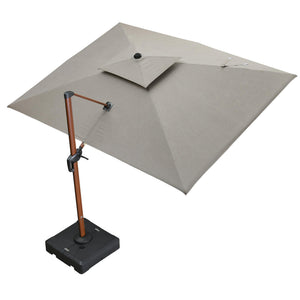 9' X 12' Patio Large Cantilever Umbrella Outdoor Square Wood Umbrellas Offset Umbrella Heavy Duty Sun Umbrellas for Garden Deck Pool, Heather Taupe